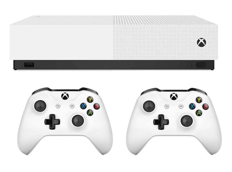 کنسول بازی مایکروسافت مدل Xbox One S ALL DIGITAL ظرفیت 1 ترابایت به همراه دسته اضافه سفید