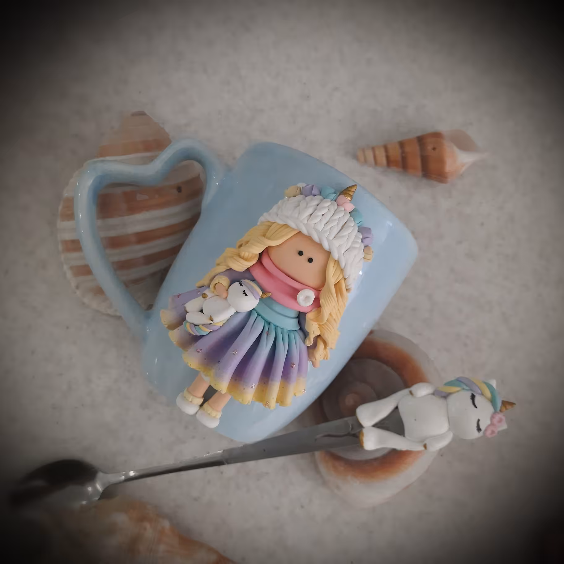 ماگ یونیکورن قاشقدار (