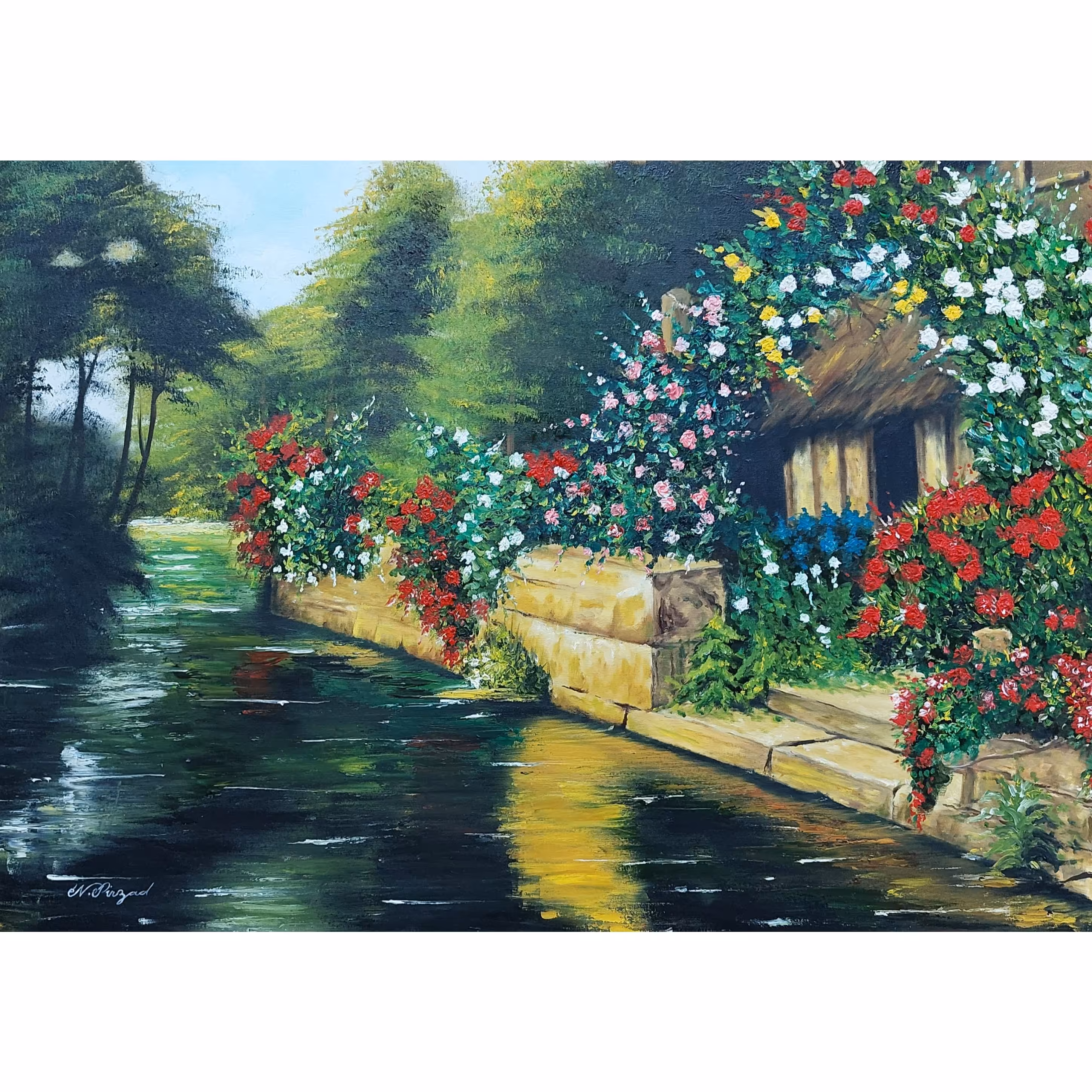 تابلو  نقاشی رنگ روغن منظره در سایز 50در 70