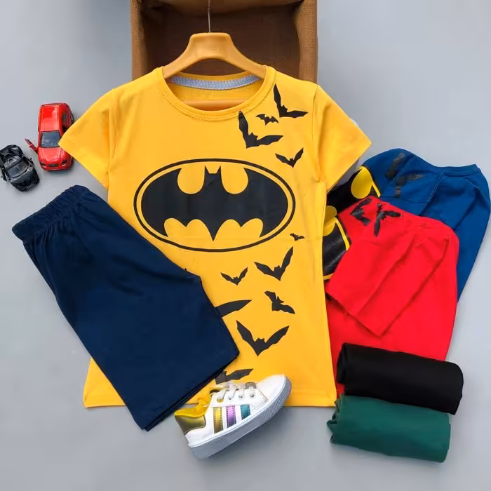 تیشرت شلوارک پسرانه  45 تا 55 طرح خفاش بتمن  کد 7246z