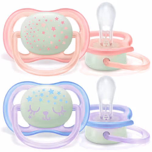 پستانک 0-6 ماه اولترا ایر شب تاب طرح ستاره اونت Avent