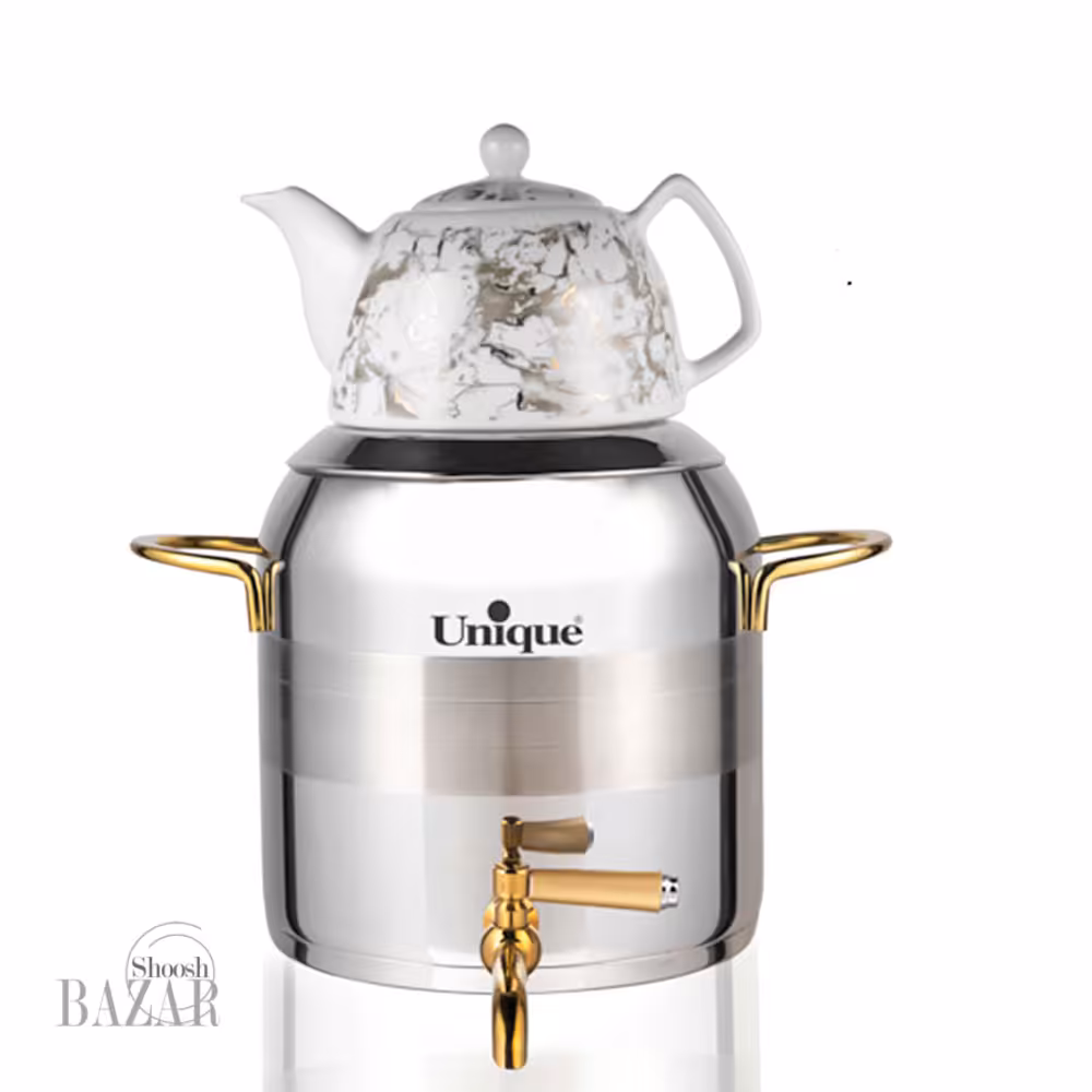 کتری و قوری شیردار استیل یونیک کد 7278