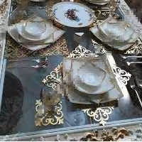 زیر لیوانی چرم آئینه ای طلایی براق پشت استر دار در سایز 15 در15