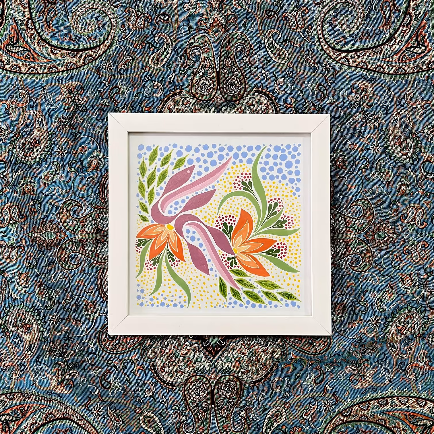 تابلوی دیواری اکریلیک  طرح نوبهار - کد 165 - ابعاد 20 در 20 - هنر دست هنرمند