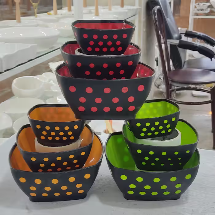 کاسه مربع خالدار 3 تیکه