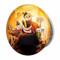 آینه جیبی خندالو طرح پاندا کونگ فو کار مدل تاشو کد 1375