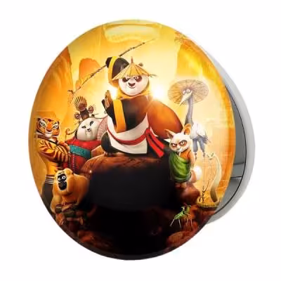 آینه جیبی خندالو طرح پاندا کونگ فو کار مدل تاشو کد 1375