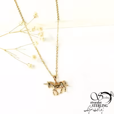 گردنبند طرح طلا برند ژوپینگ طرح اسب تک شاخ کد 8930