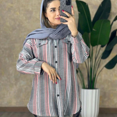 مانتو اسپرت زنانه پشمی کلاه ملانژ مدل 200291