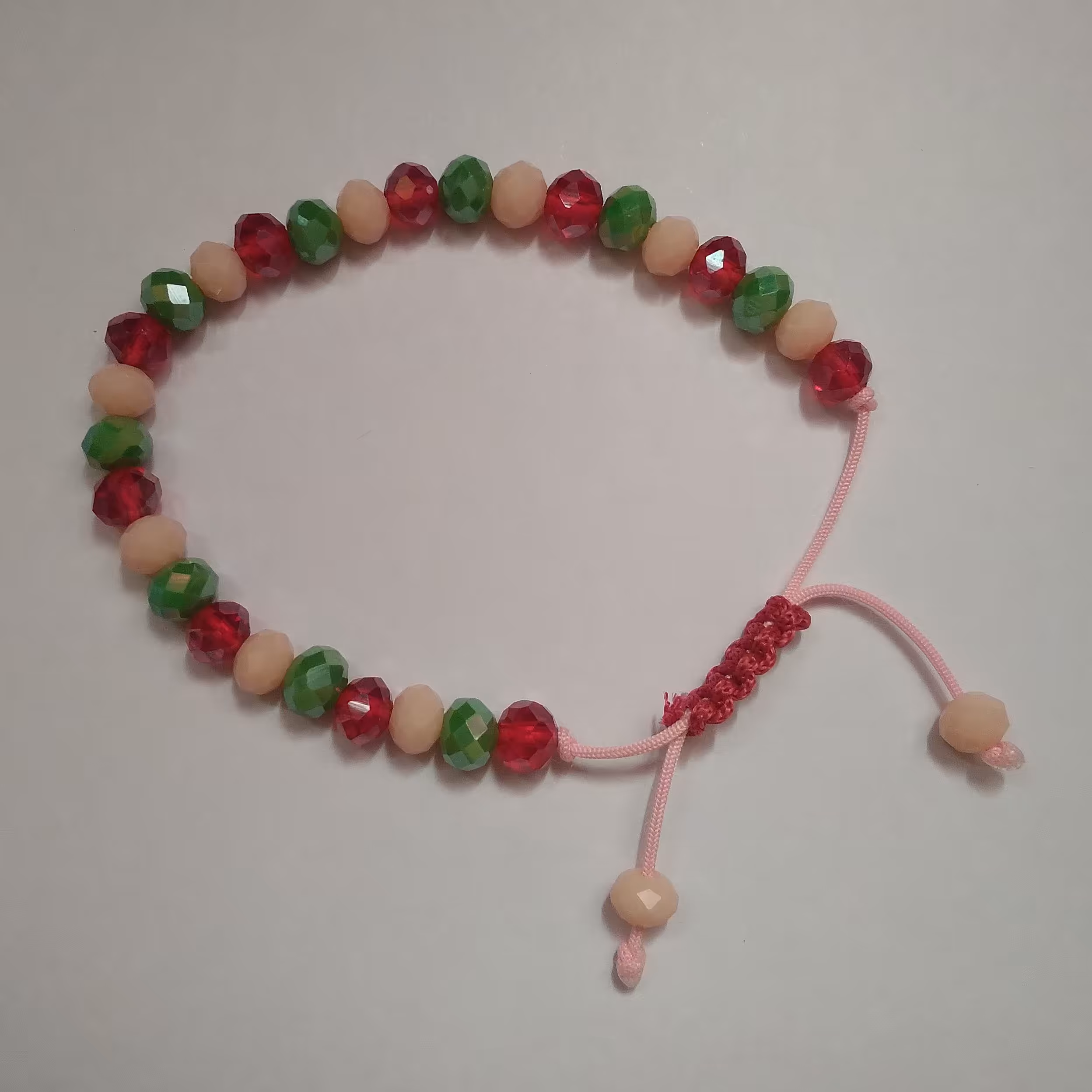 دستبند کریستالی دانه متوسط نخی