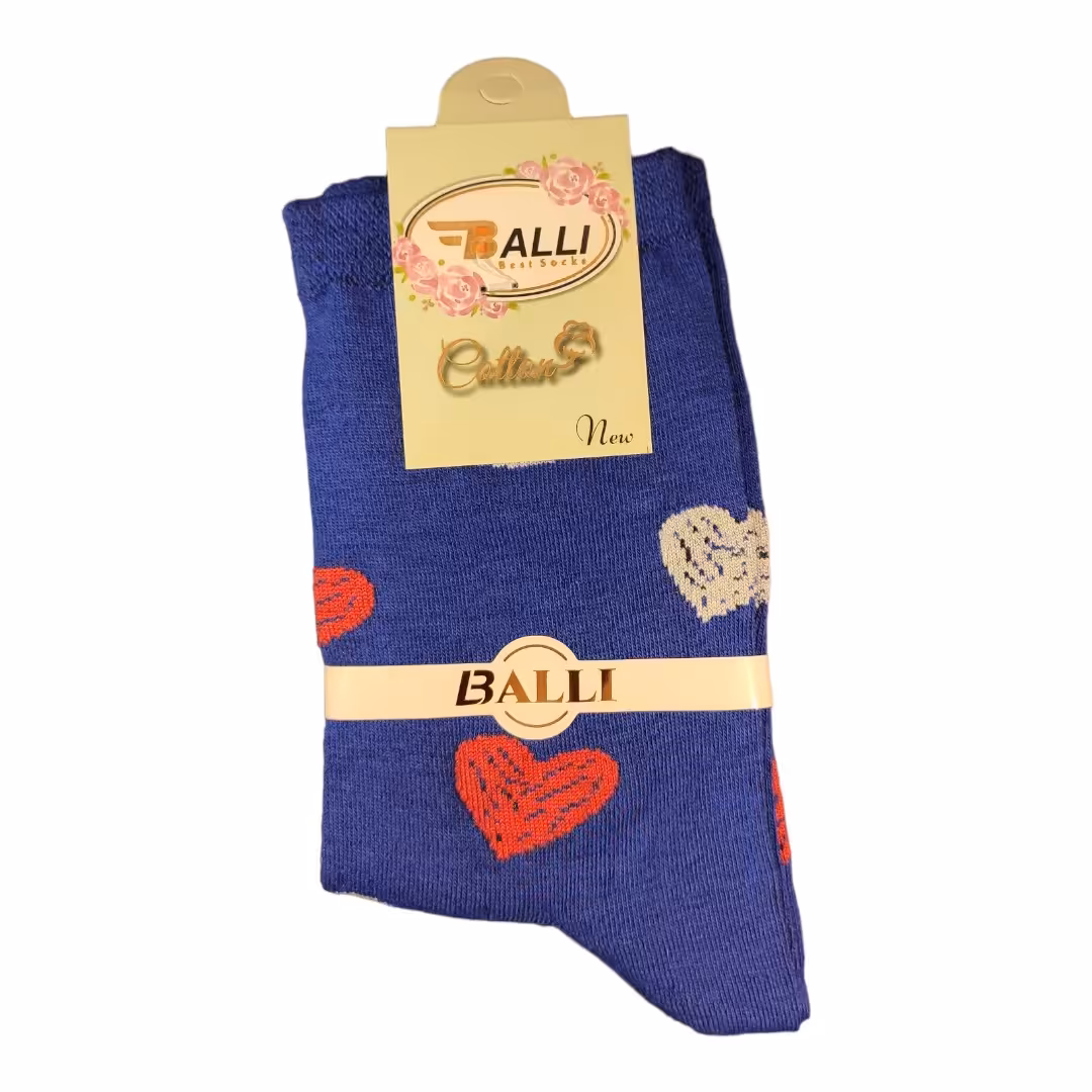 جوراب پنبه ای طرح قلب فینگرپرینت