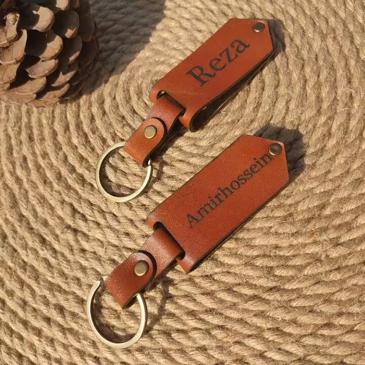 جاسوییچی پک 2عددی چرم طبیعی برش لیزری کد655