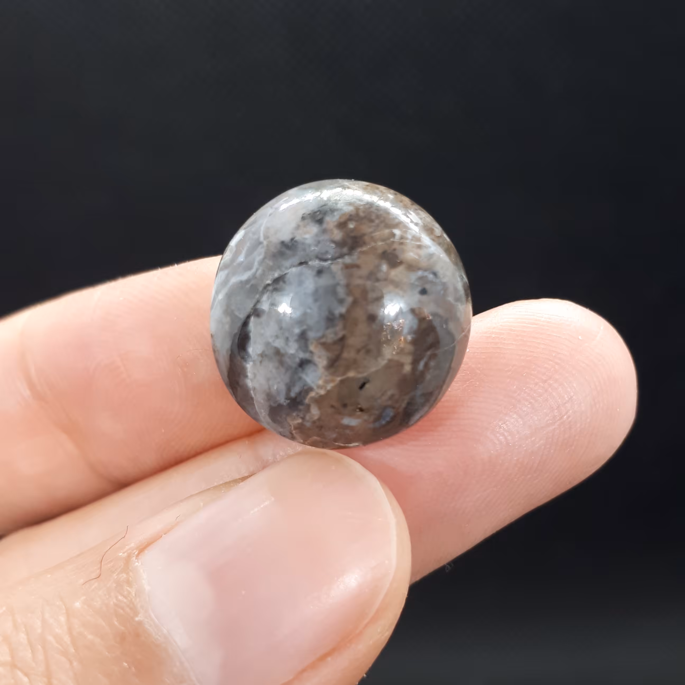 نگین سنگ جاسپر دو رنگ طرح دایره