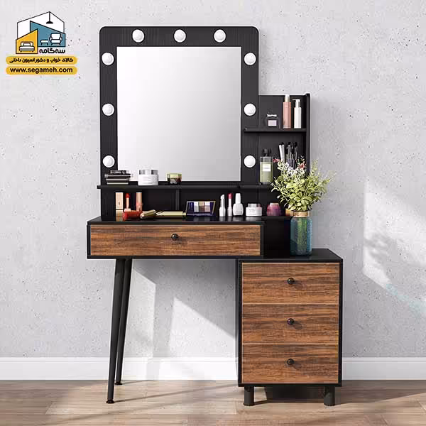 میز آرایش لامپ دار کد DMP70 - فروشگاه سه گامه