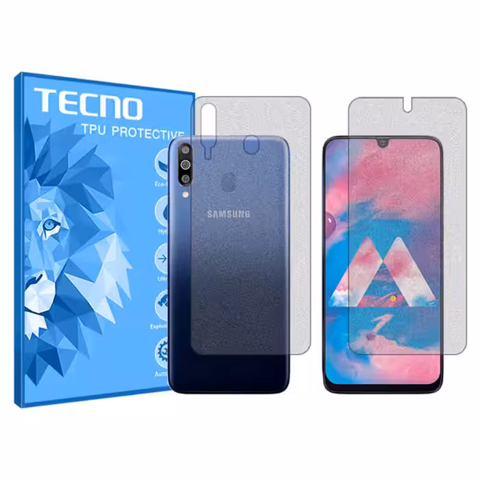 گلس صفحه نمایش و پشت گوشی سامسونگ Galaxy M30 مدل مات برند تکنو کد SS