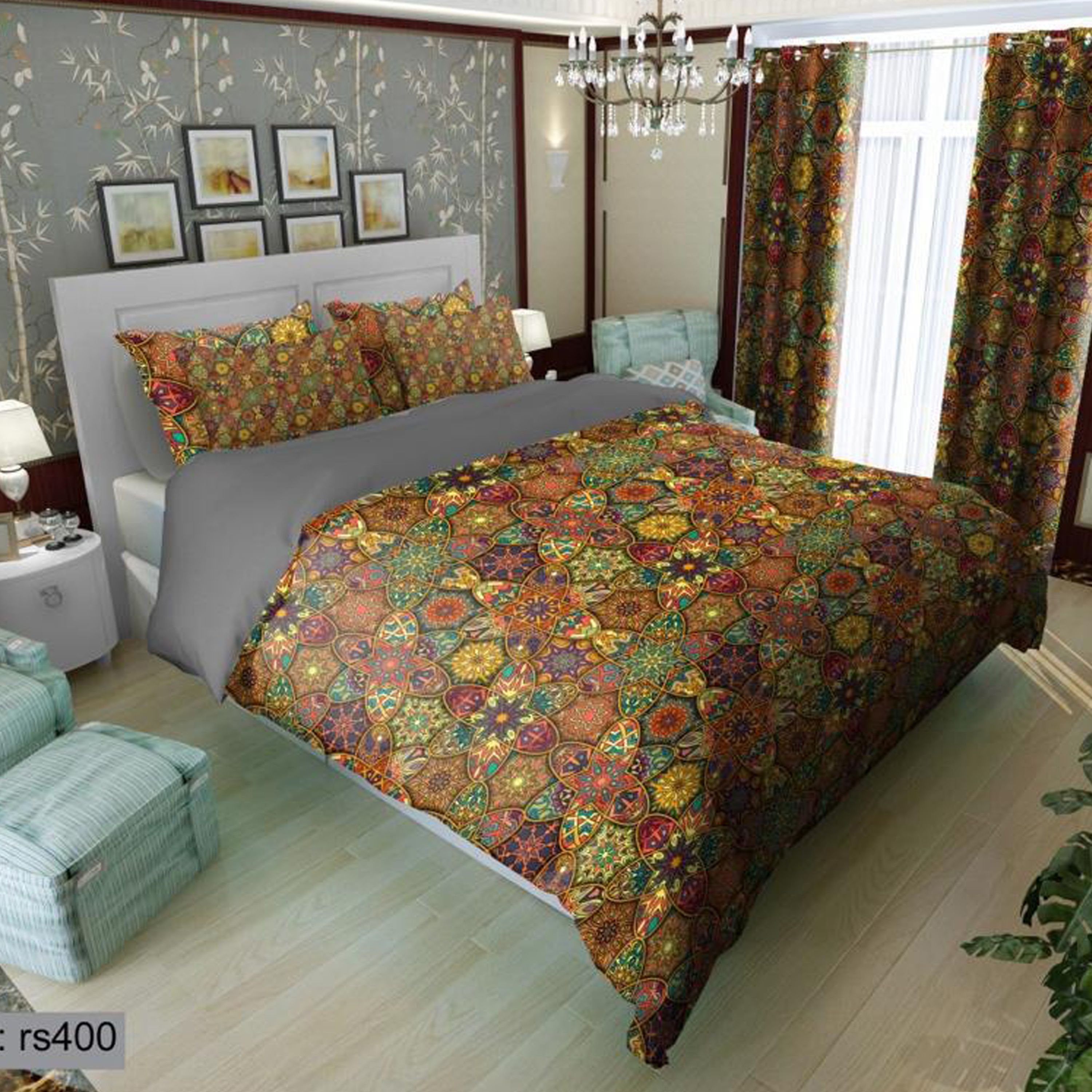 سرویس روتختی 1 نفره تنسل چاپی برندترک لند (Turk Land)  کد rs 400