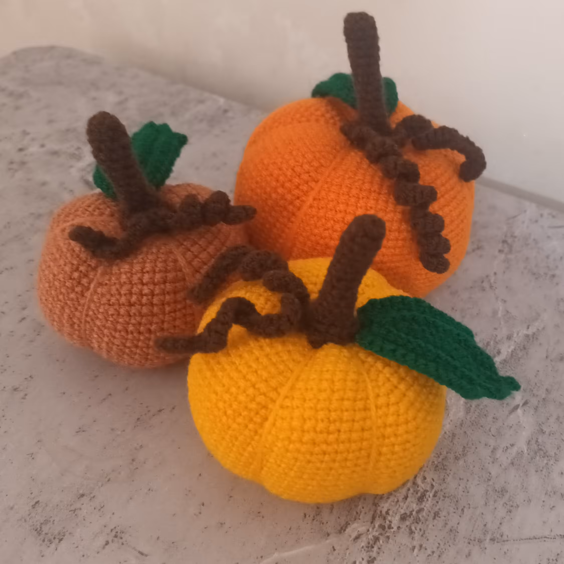 مجموعه سه تایی کدو تنبل بافتنی