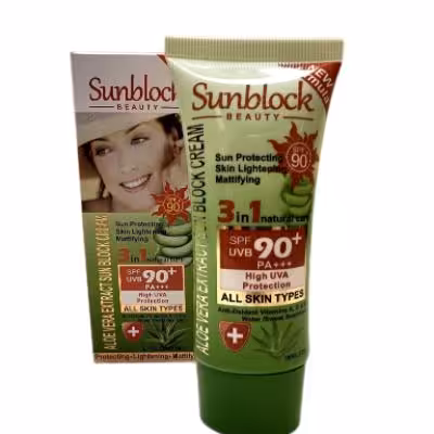 کرم ضد آفتاب بی رنگ آلوئه ورا spf 90