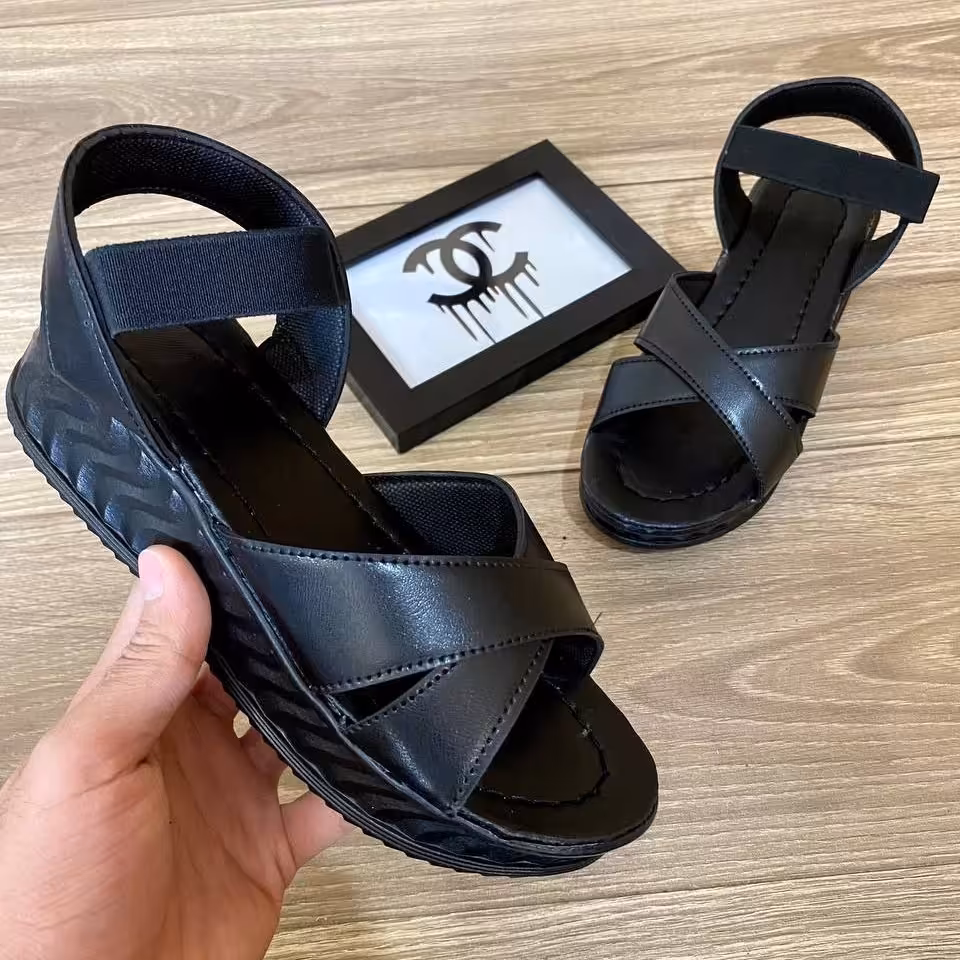 صندل بهاره-سایز37تا40-مشکی و سفید