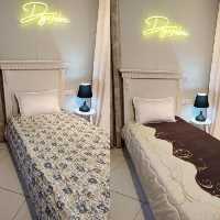 لحاف یک نفره طرح اسلیمی قهوه ای کرم