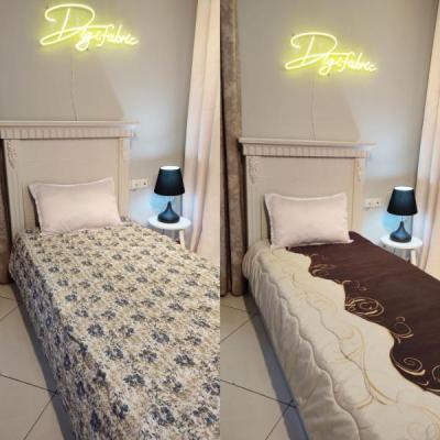 لحاف یک نفره طرح اسلیمی قهوه ای کرم