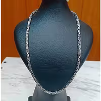 زنجیر نقره مردانه کرال طرح سیاه قلم عیار 925 استاندارد ضد حساسیت 