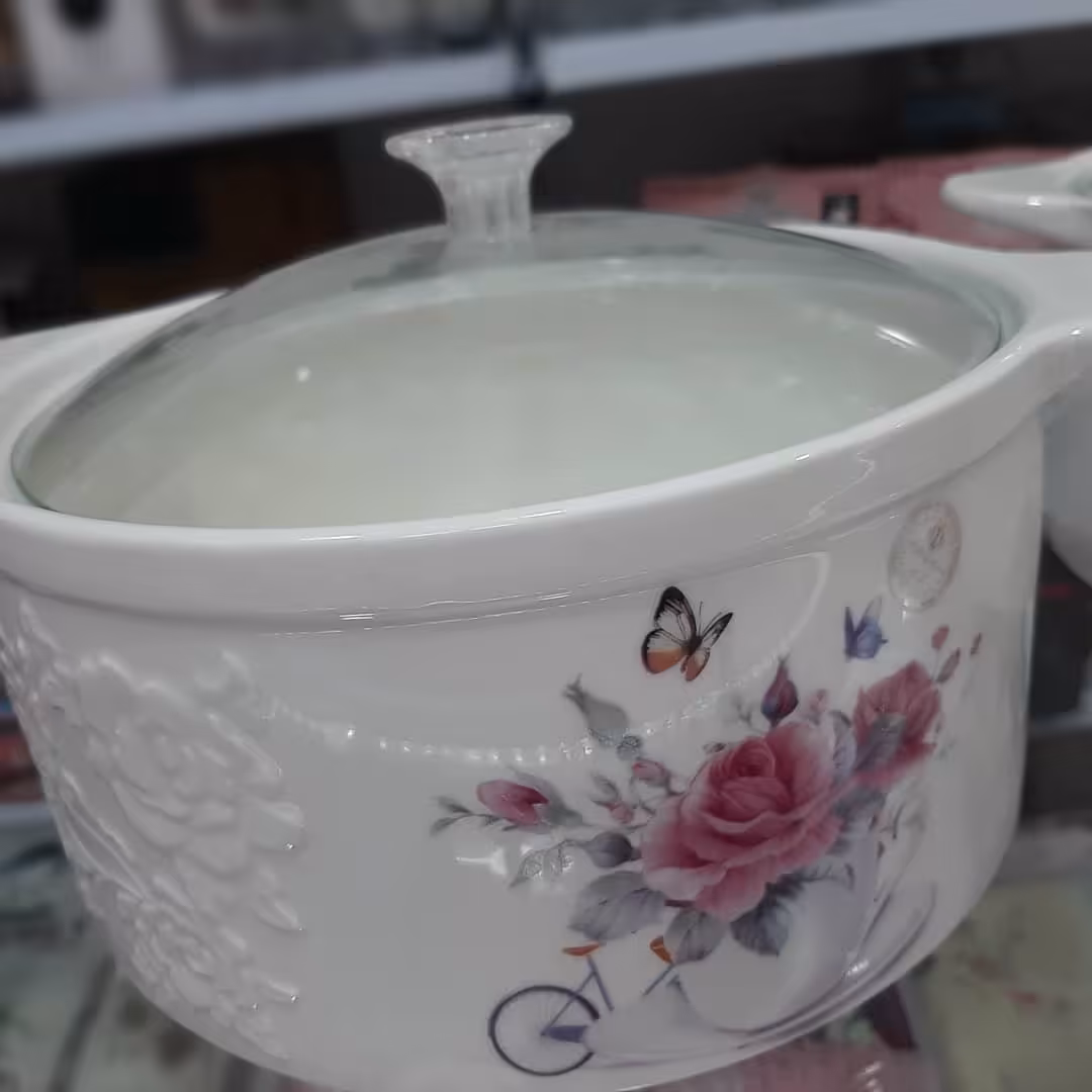 قابلمه سرامیکی درب پیرکس .