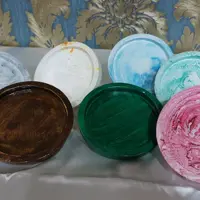 سینی گرد قطر 12 سانتی سنگ مصنوعی برند ساتین
