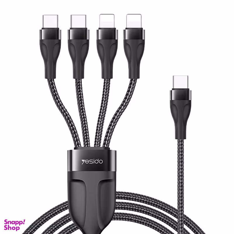 کابل Type-C یک به 4 Type-C و Lightning یسیدو مدل YESIDO CA110 طول 1.2 متر