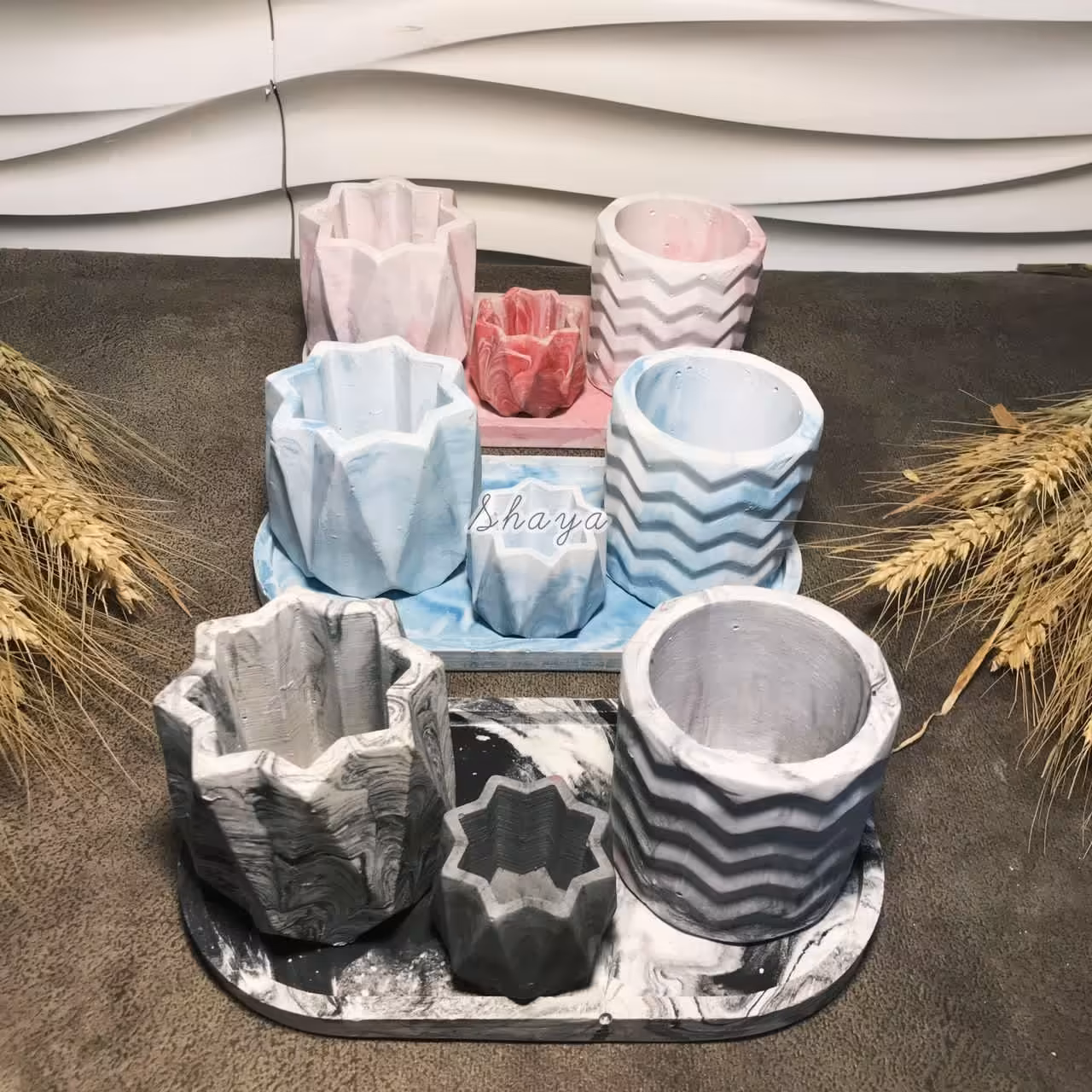 ست سینی بیضی دکوراتیو