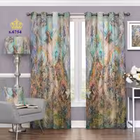 پرده پذیرایی دو قواره  طرح نگارگری  کد S6754