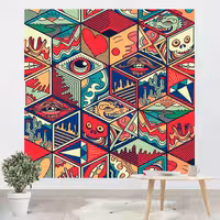 پوستر پارچه ای پرینتینگ لند طرح بکدراپ فانتزی کد F13