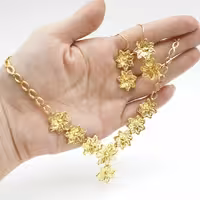 ست زیتونی ابکاری طلا