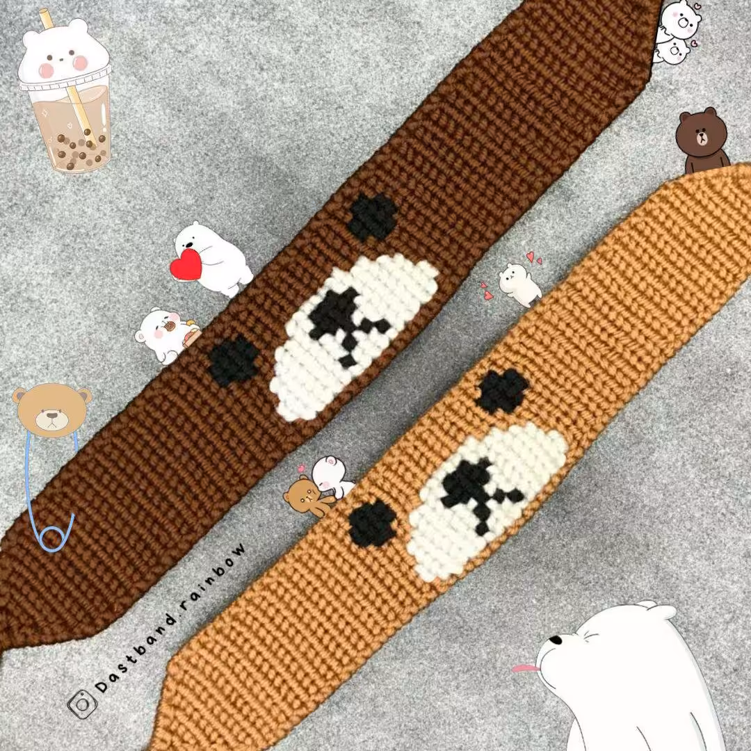 دستبند بافتنی خرس قهوه ای