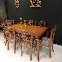 ناهارخوری شش نفره کلاسیک شرکتی ونوس تمام چوب راش گرجستان (پس کرایه )