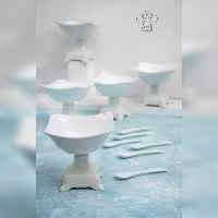 بستنی خوری و انار خوری فیوچر سفید ساده با قاشقک 