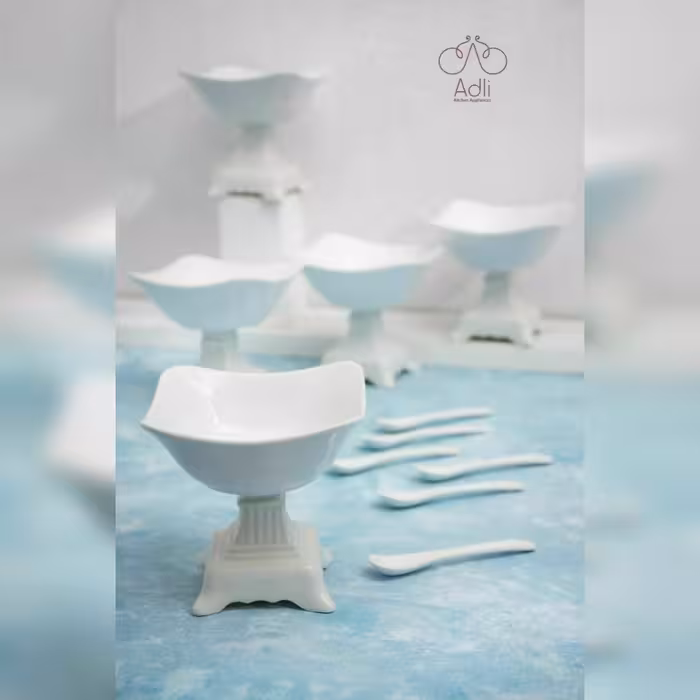 بستنی خوری و انار خوری فیوچر سفید ساده با قاشقک 