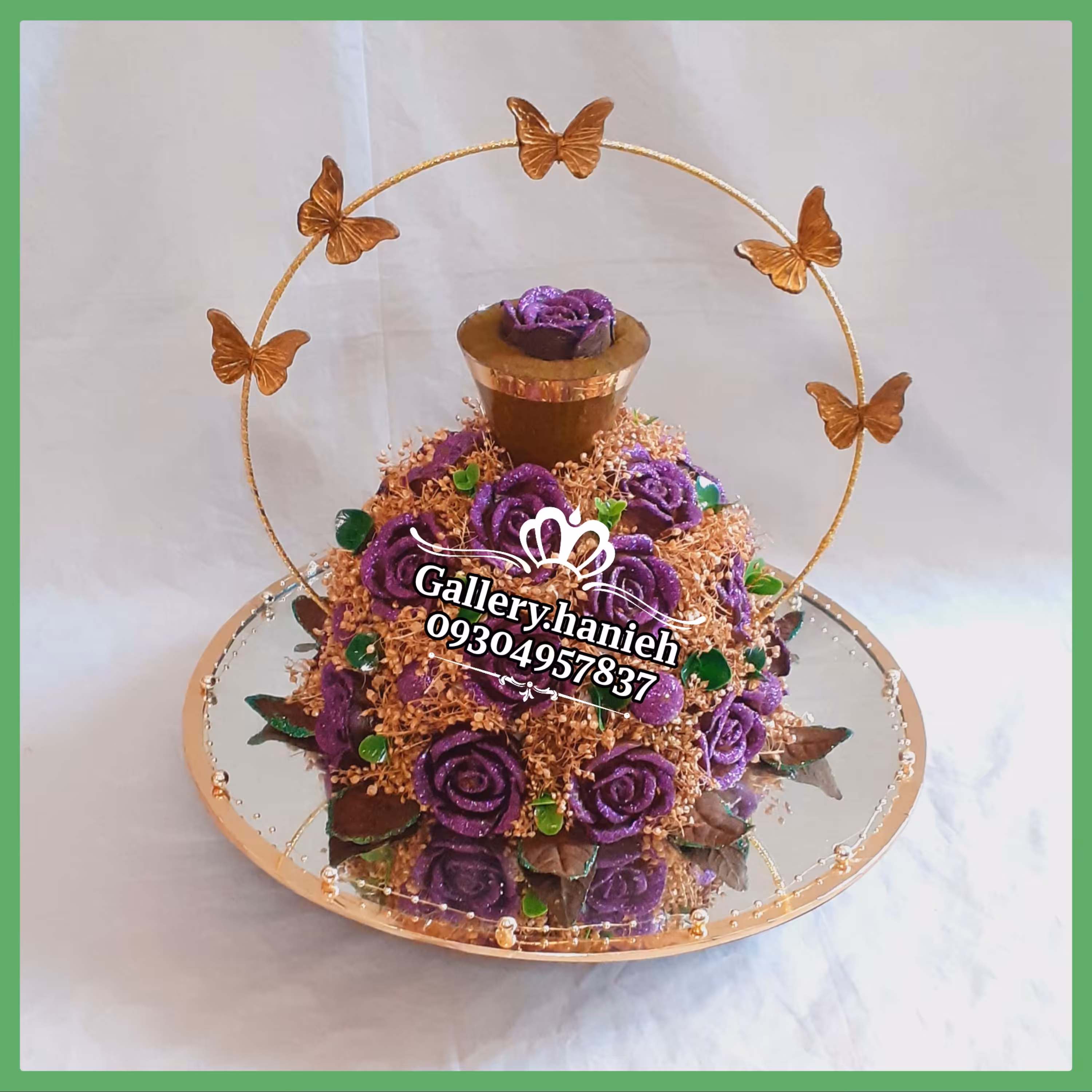 سینی حنا مدل رُز  برای حنابندان با ماندگاری همیشگی 