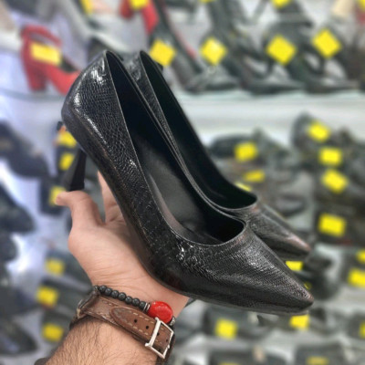 کفش مجلسی پاشنه دار پوست ماری