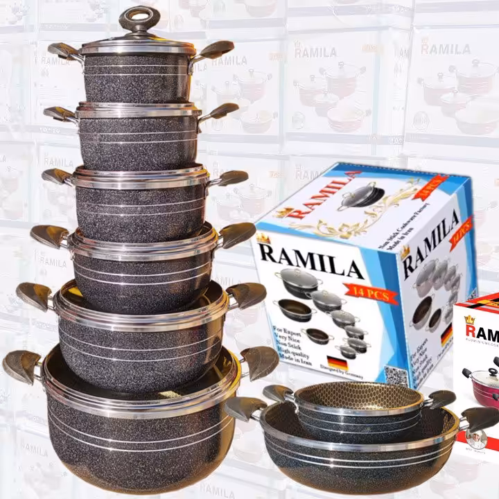 خرید و قیمت سرویس قابلمه 14 پارچه زنبوری -تو لیدی قابلمه 14 پارچه زنبوری در ایران - nonstic cookware factory in iran