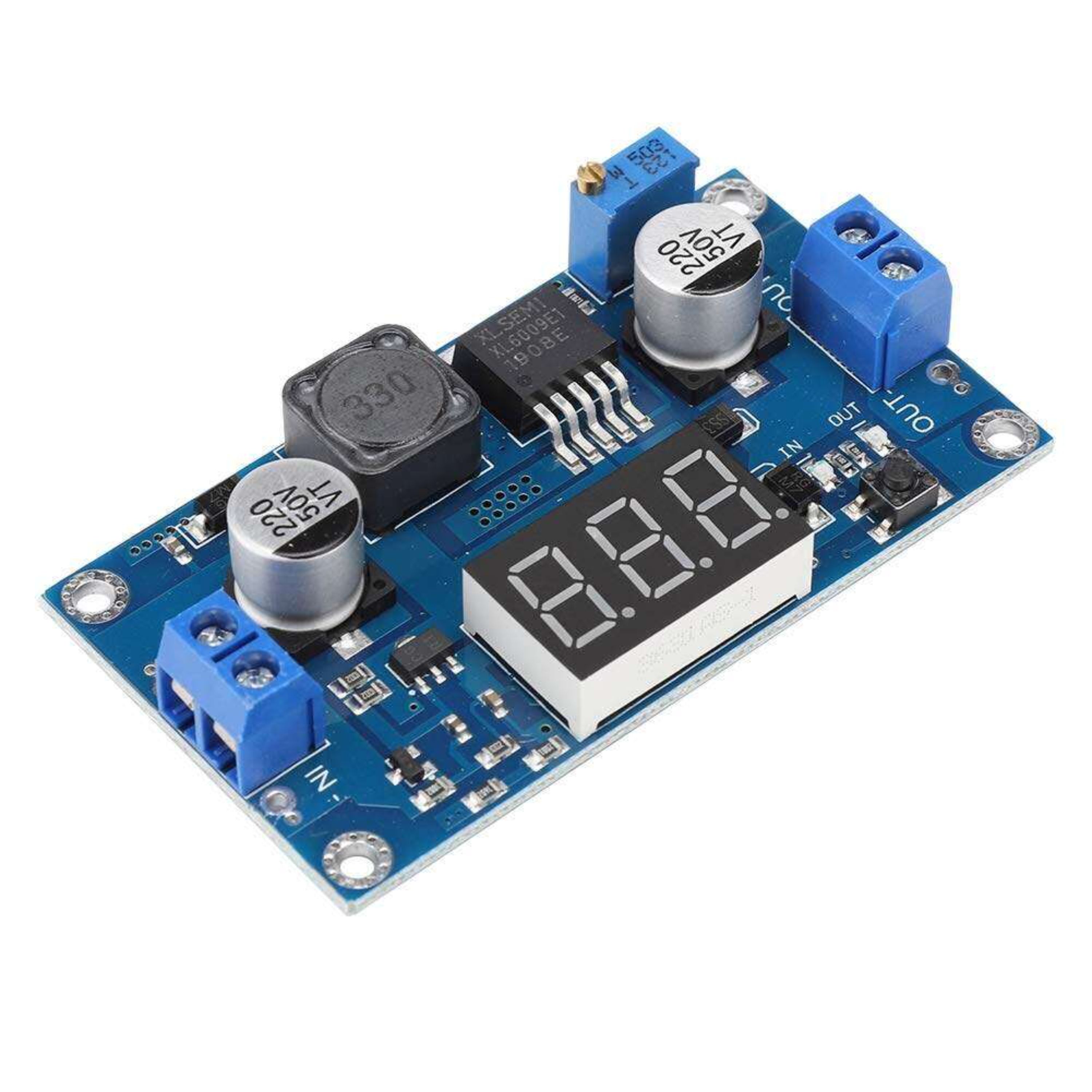 ماژول رگولاتور افزاینده ولتاژ دارای نمایشگر - مدل 15 وات - مبدل افزایش ولتاژ