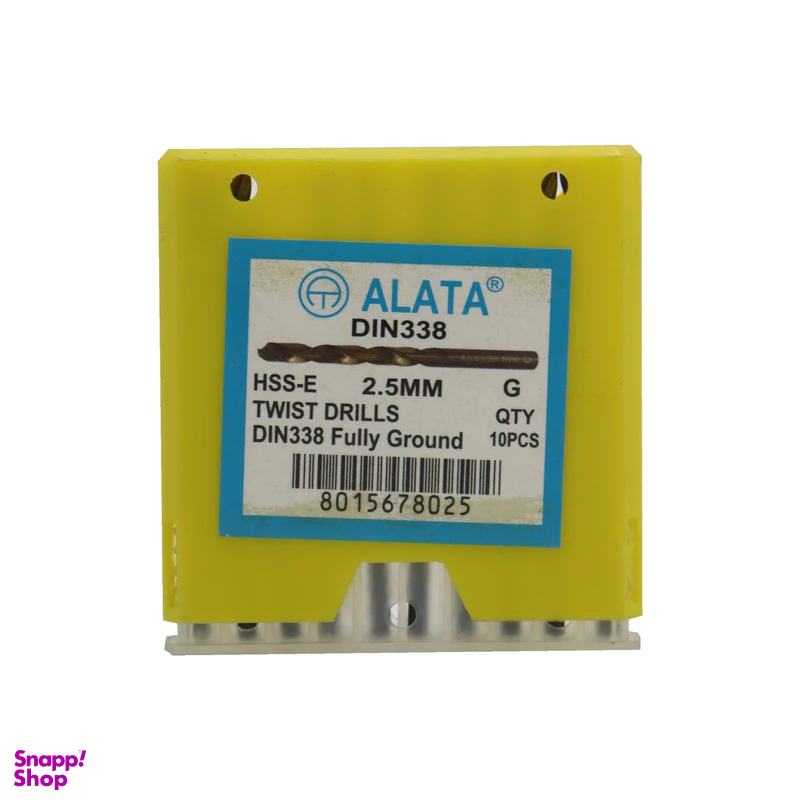 مته آهن آلاتا مدل YP-HSS-E-DIN338-02.5MM سایز 2.5 میلی متر مجموعه 10 عددی