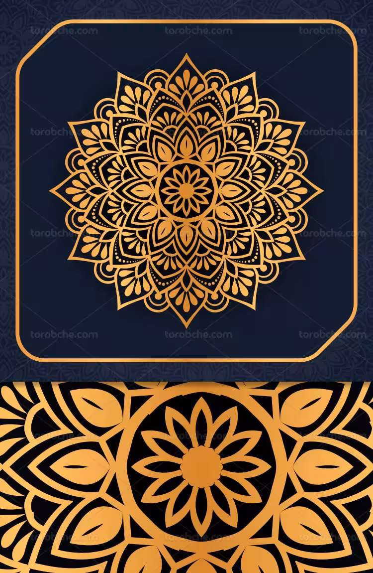 طرح پس زمینه ماندالا طلایی رنگ | گرافیک با طعم تربچه
