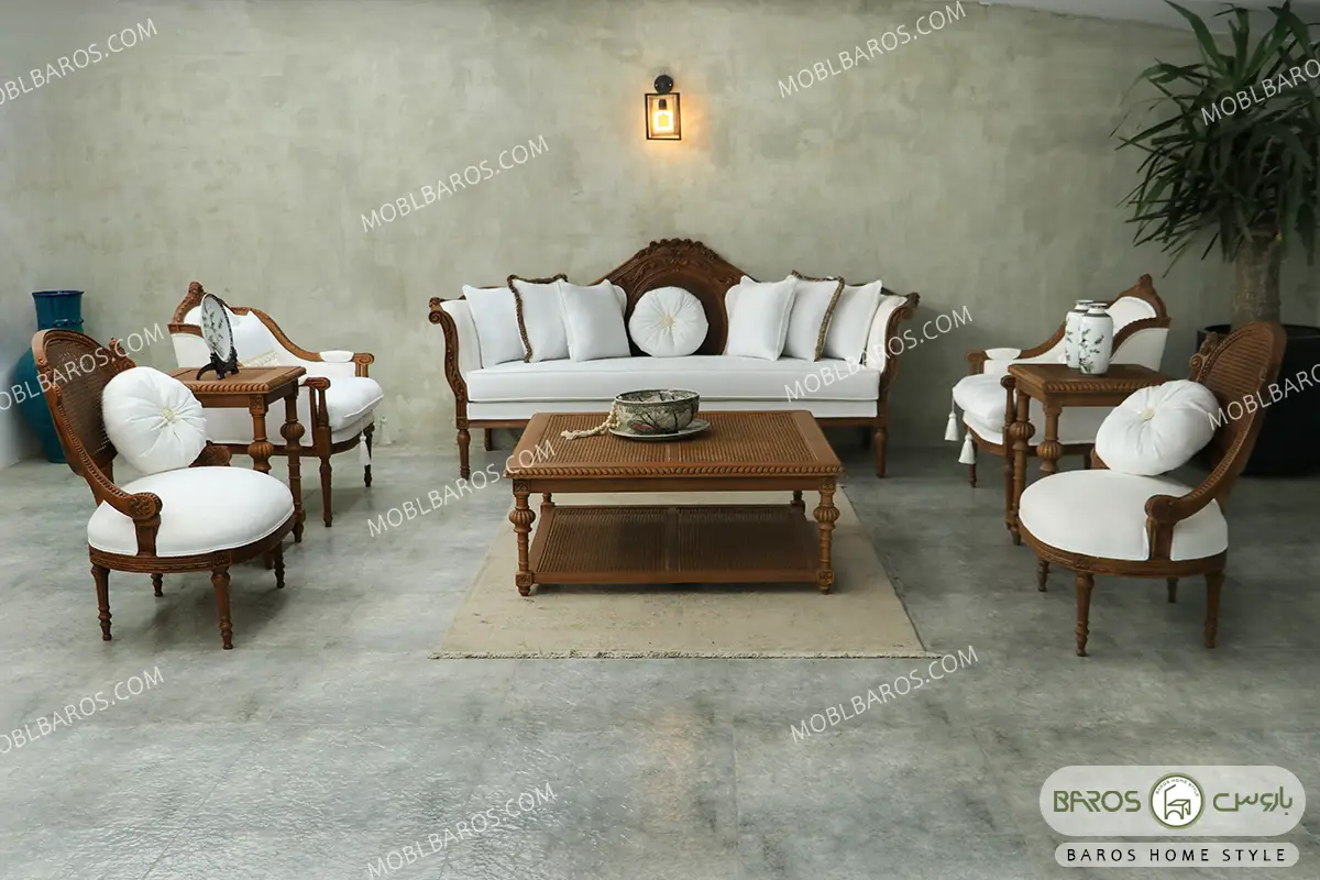 ست مبلمان کاجی مصری کد 18