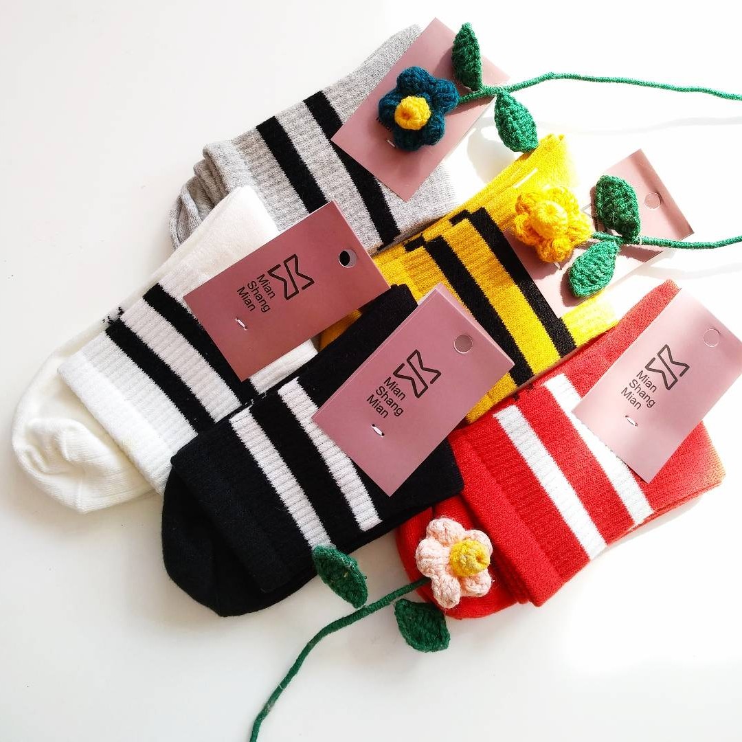 جوراب نیمساق دوخط ورزشی نخ پنبه مرغوب وارداتی اریجینال فری سایز از 36 تا 41 