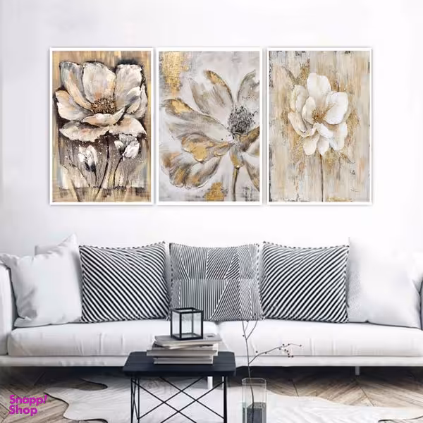 تابلو مدل گل مجموعه سه عددی