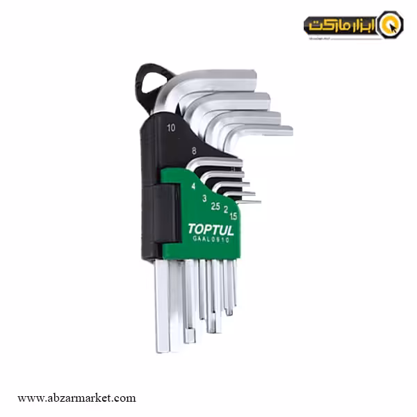آچار آلن شش گوش تاپ تول کارتی کوتاه 9 عددی مدل GAAL0910