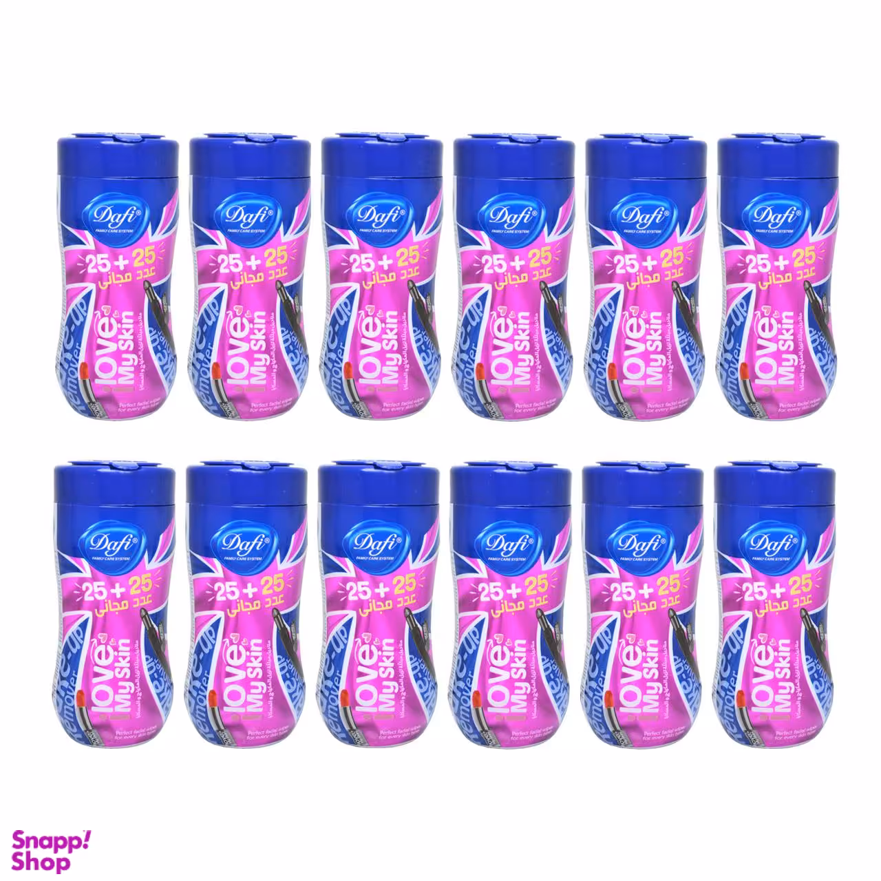 دستمال مرطوب دافی (Dafi) مدل Love مجموعه 12 عددی