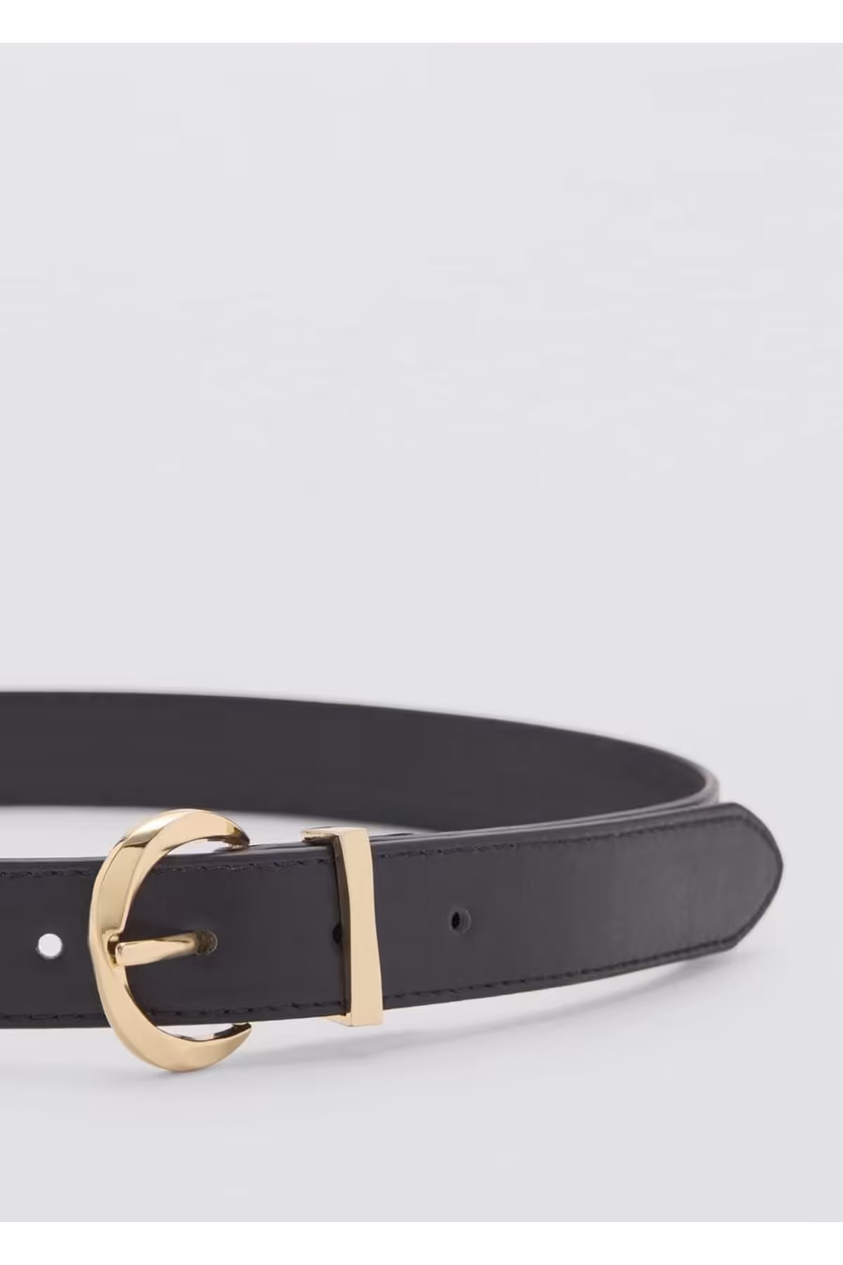 کمربند مشکی زنانه بیضی اورجینال MANGO