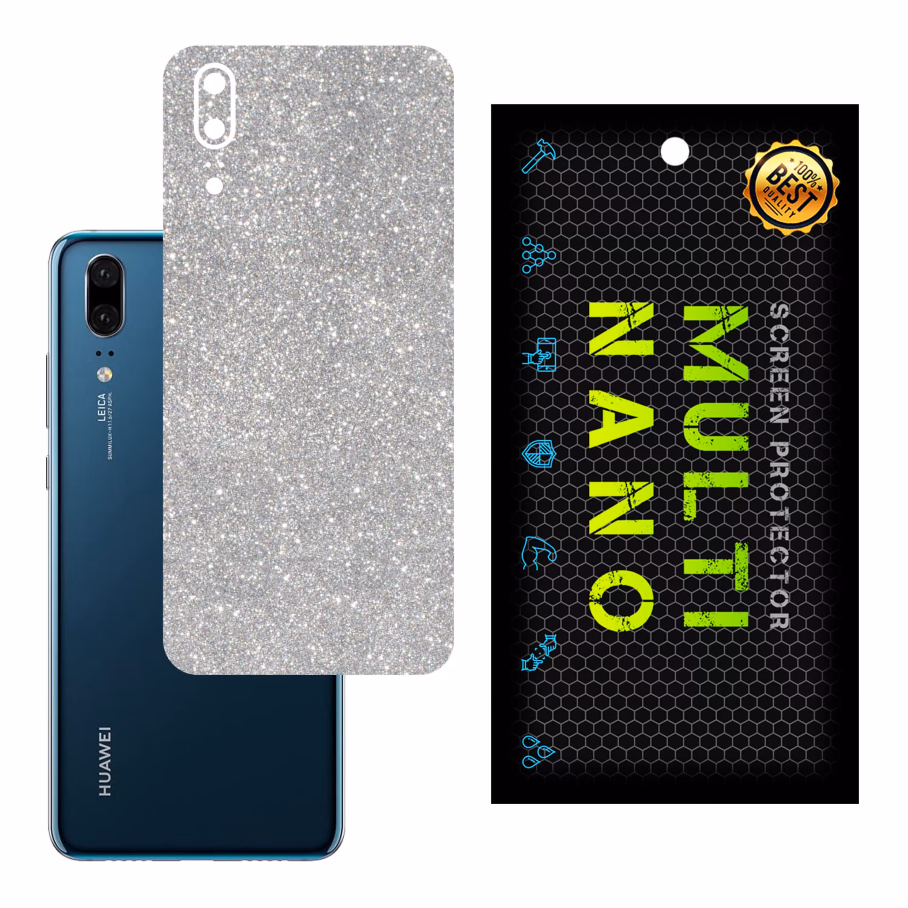 برچسب پوششی MultiNano مدل X-G1F-Silver برای پشت موبایل هوآوی P20